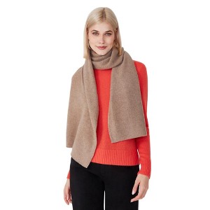 Style Republic 100% Pure Cashmere Women's Knitted Scarf - Nougat - 1 of 2