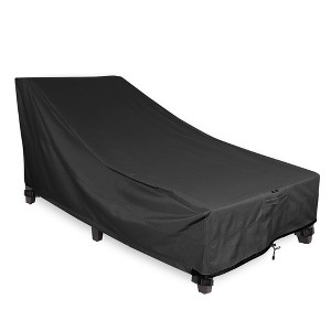 KHOMO GEAR Chaise Lounge Cover Panther Series - Heavy Duty Patio Furniture Cover - Black - 1 of 4
