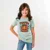 The Juniper Shop Coquette Pumpkin Season Leopard Youth Short Sleeve Tee - S - Seafoam - 3 of 4