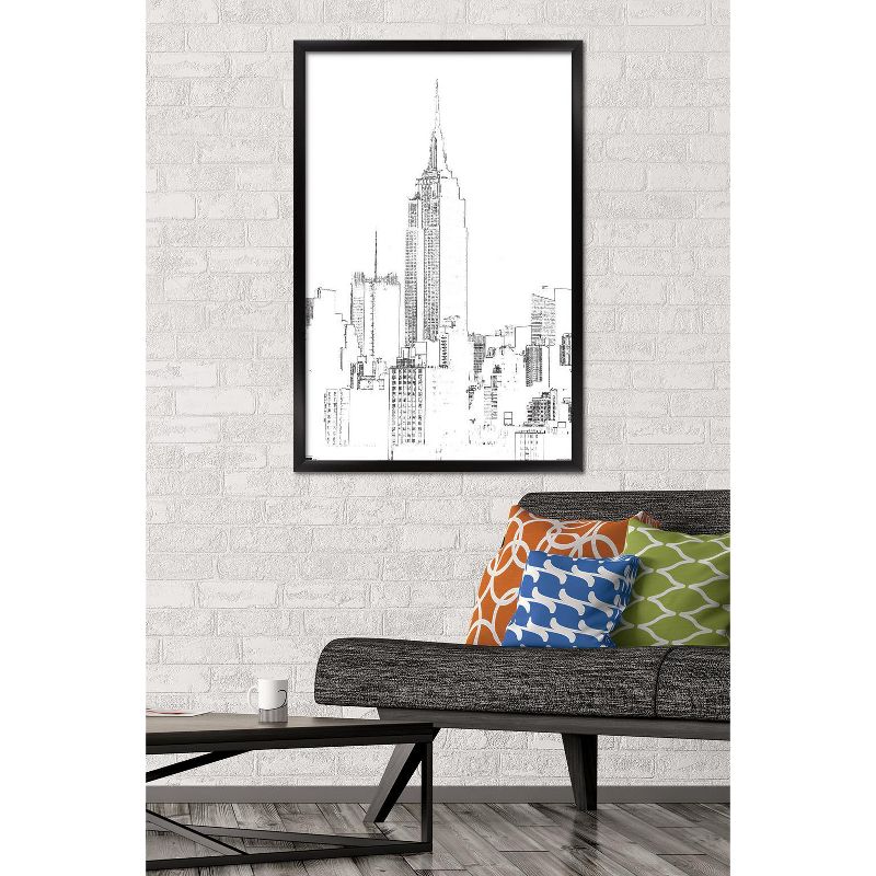 Trends International Line Art - New York Skyline Framed Wall Poster Prints, 2 of 7