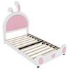 TIRAMISUBEST Twin Size Upholstered Platform Bed with Rabbit Shaped Headboard, Cute Rabbit Bed Frame with Wood Slats Support - 4 of 4