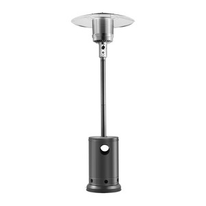 VEVOR Patio Heater for Outdoor Use, 50000BTU Propane Heater Tall Hammered With Round Table Design, Metal Burner and Wheels,Flame Heater, Silver Gray - 1 of 4