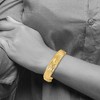 Black Bow Jewelry 14.25mm 14k Yellow Gold Textured & D/C Hinged Bangle Bracelet - 3 of 4