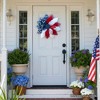 Rustic Burlap Patriotic 22" Wreath, American Flag Style 4th of July Front Door Home Decor| OrnamentallyYou - 2 of 4