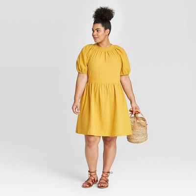 yellow plus size dress