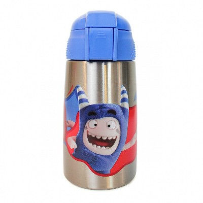 Oddbods Blue Stainless Steel Water Bottle for Kids - Vacuum Insulated Thermos with Secure Lid & Sippy Straw, Spill Proof Tumbler for Toddlers, BPA Free, 11.8oz (349ml)