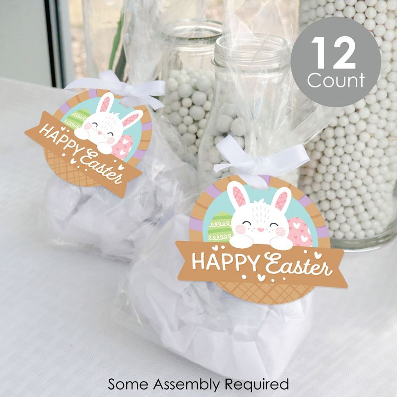 Big Dot of Happiness Spring Easter Bunny - Happy Easter Party Clear Goodie Favor Bags - Treat Bags With Tags - Set of 12, 2 of 9