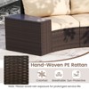 Tangkula Set Of 5 Patio Furniture Set PE Rattan Half-Moon Curved Sectional Sofas with Tempered Glass Top Side Tables Outdoor Conversation Set - 2 of 4