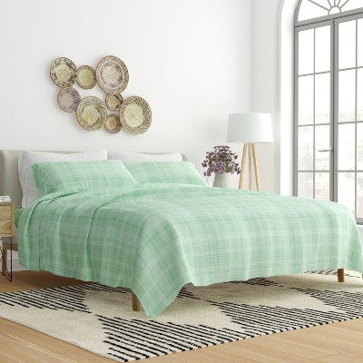 Twin Green Microfiber Forest Print Bedding Set