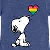 Girls' - Peanuts - Snoopy Rainbow Heart Fitted Short Sleeve Graphic T-Shirt - 2 of 4
