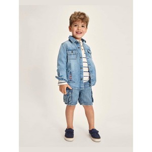 Gymboree Boys Denim Pull On Cargo Shorts - Little Essentials Blue
