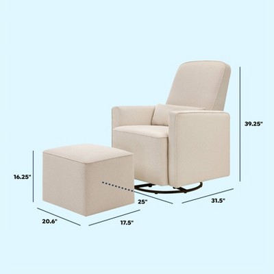 Cream Comfort Swivel Glider & Ottoman with Lumbar Support