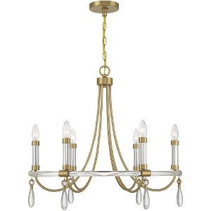 Savoy House Mayfair 6 - Light Chandelier in  Warm Brass/Chrome - 1 of 4