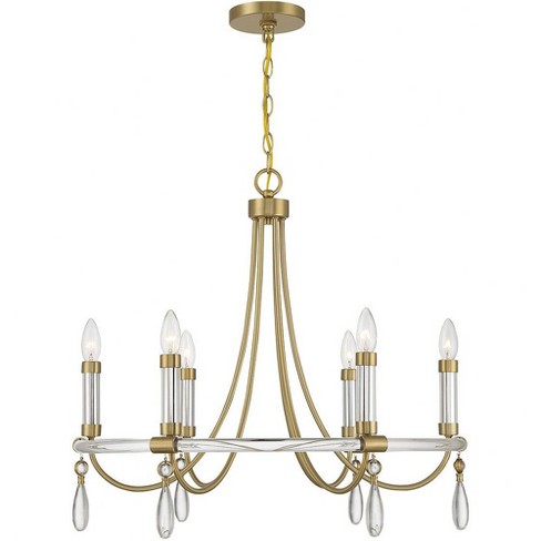 Savoy House Mayfair 6 - Light Chandelier in  Warm Brass/Chrome - image 1 of 4