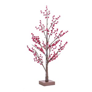 LED Lighted Frosted Berry Twig Tree with Base 38"H - 1 of 2