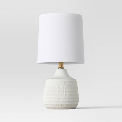 Textural Ceramic Mini Jar Shaped Table Lamp White (Includes LED Light Bulb) - Threshold™