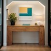 Hommoo Farmhouse Console Table with 2 Hidden Drawers Rustic Brown - 3 of 4