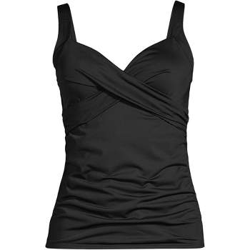 Lands' End Women's Dd-cup Chlorine Resistant Square Neck Underwire Tankini  Swimsuit Top Adjustable Straps - 12 - Black : Target