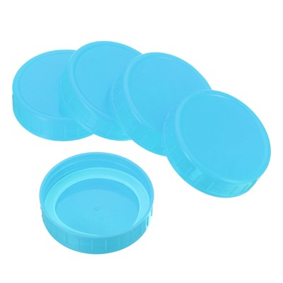 Unique Bargains Regular Mouth Plastic Mason Jar Lids with Silicone Sealing Ring 8 Pcs