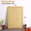 Extra Large Bamboo Cutting Board, Reversible Chopping Board with Deep Juice Groove and Handles, Pre-oiled Butcher Block Cutting Board - 4 of 4