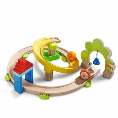 HABA Kullerbu Spiral Track - 26 Piece Wood & Plastic Ball Track Set