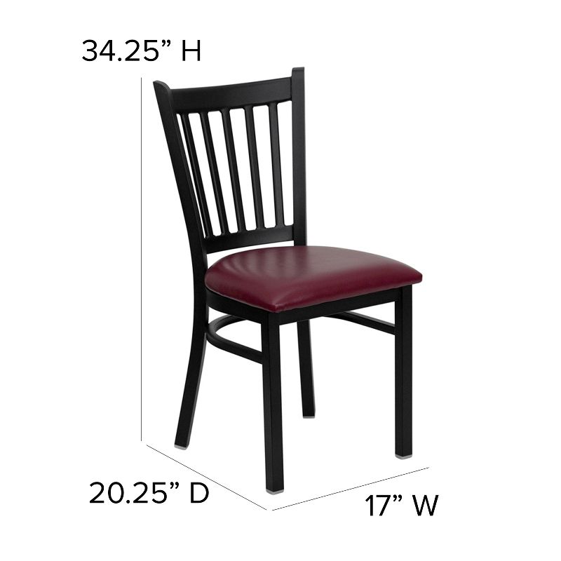 Flash Furniture Black Vertical Back Metal Restaurant Chair, 5 of 13