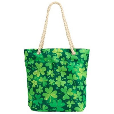 The Lakeside Collection St Patricks Day Totes Gnomes Clovers 17.5"W x 4.5"D x 15.5"H