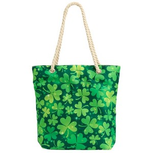 The Lakeside Collection St Patricks Day Totes Gnomes Clovers 17.5"W x 4.5"D x 15.5"H - 1 of 2