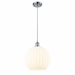 White Venetian - 1 Light Cord Hung Pendant In Modern Style-13.5 Inches Tall and 12 Inches Wide - 1 of 1