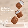 BONGEEK for AirPod Case 2nd 1st Generation Case Cover, Flower Engraved Full Protective Case Soft Silicone Pattern LED Visible,Brown - 2 of 4