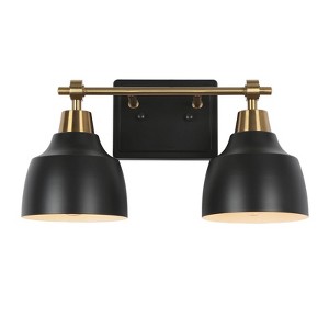 LNC Darren  Modern Vanity Lights,Matte Black and Polished Gold,Matte Black and Gold, Polished Gold and White,1 Light/2 Light/ 3 Light/4 Light - 1 of 4