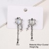 Aesthetic Silver Glitter Flower Tassel Star Earrings for Women Gothic Love Heart Crystal Dangle Drop Earrings Y2k Jewelry - 4 of 4