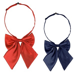 Allegra K Women's Pre-tied Adjustable Neck Strap Solid Color Cute Bowknot Bow Tie 2Pcs - 1 of 4