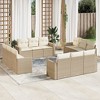 vidaXL 12 Piece Patio Sofa Set with Cushions Beige and Cream Poly Rattan - Without Table - 2 of 4