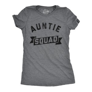 Womens Auntie Squad T Shirt Funny Family Member Awesome Aunt Tee For Ladies - Crazy Dog Women's T Shirt - 1 of 4