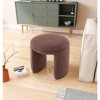 Meridian Furniture,Bowen Faux Shearling Teddy Fabric Ottoman/Stool - 2 of 4