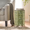 Vynxaria Patio End Tables - 12-Inch Green Sunburst Design Side Table - 2 of 4