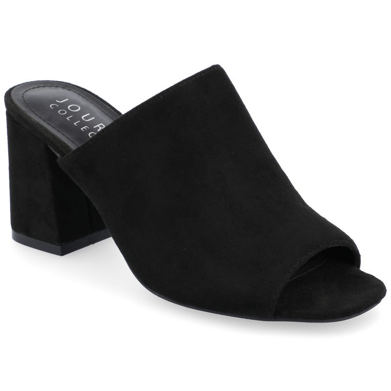 Journee Collection Womens Adelaide Peep Toe Slip On Block Heel Sandals, 1 of 11