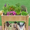 Yaheetech 8-Pocket Wood Elevated Garden Planter with Fabric Liner Light Brown - 2 of 4