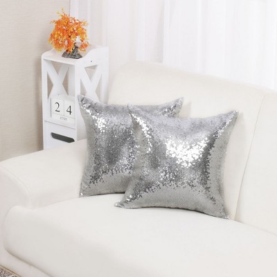 Piccocasa Decors Sequin Pillow Covers Shiny Sparkling Comfy Satin