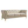 87.4'' Velvet Tufted Sofa with High-Density Foam, Gold Metal Legs and Diamond-Seam Armrest - 2 of 4