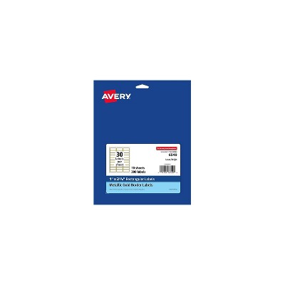 Avery Laser/Inkjet Address Label 1" x 2.63" Matte White/Gold 30 Labels/Sheet 10 Sheets/Pack (6540)