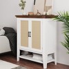 Garvee Sideboard Buffet Storage Liquor Cabinet with Rattan Decorated Doors, Kitchen, Dining Room, Hallway, Cupboard Console Table, Accent Cabinet - 4 of 4