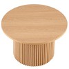 Maliang Wood Veneer Tabletop 27.56 Inch Round Coffee Table, MDF Table-top with Metal Base, Sofa Side Table for Living Room - 4 of 4