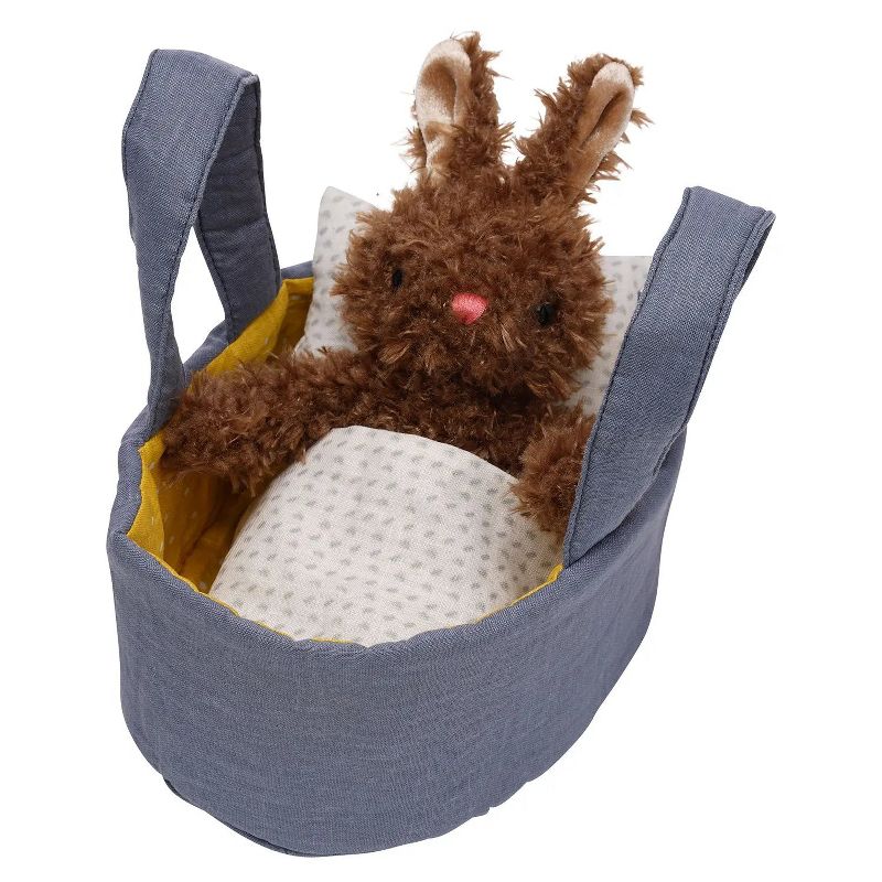 Manhattan Toy Moppettes Beau Bunny Stuffed Animal Nurturing Playset with Bunny Plush Toy, Fabric Bassinet, Blanket & Pillow, 2 of 9