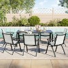 70.9" Outdoor Large Long Dining Table for 6-8,Water Proof Aluminum Patio Table with Slatted Top & Umbrella Hole for Backyard/Garden/Lawn - 2 of 4