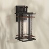Minka Lavery Industrial Outdoor Wall Light Fixture Black Antique Copper 14 3/4" Clear Seeded Glass for Post Exterior Porch Patio - 2 of 2