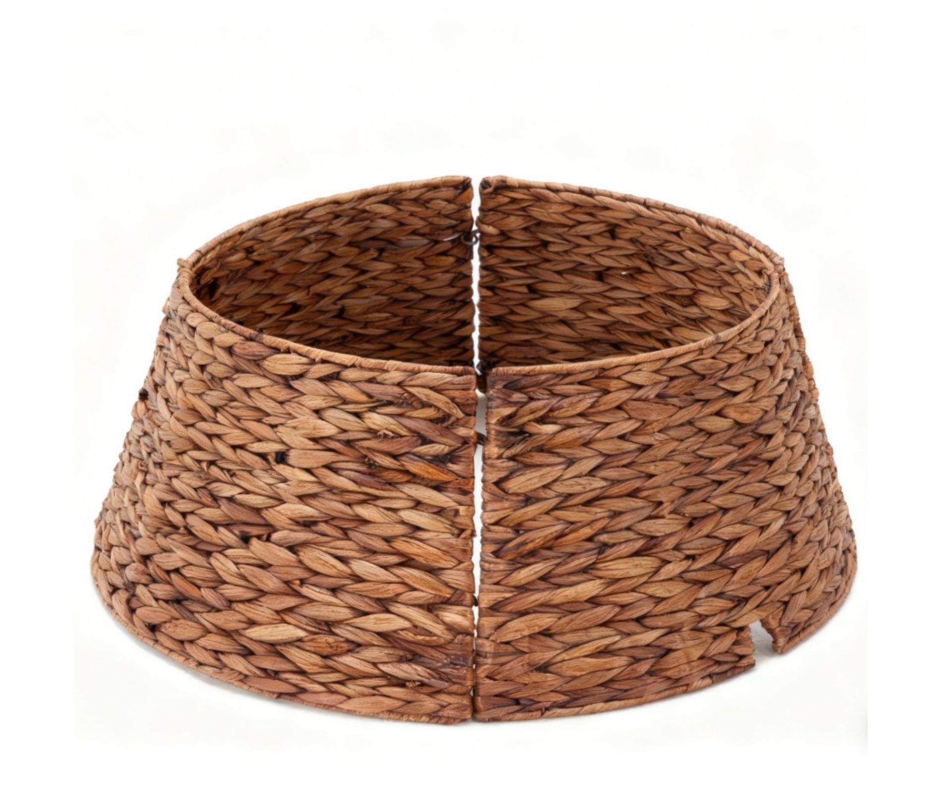 SEVOBAL Christmas Tree Stands Christmas Tree Collars, Rattan Tree Skirts and Stand Base Covers, Christmas Decorations, Brown, 16.93"*24.02"*10.24"