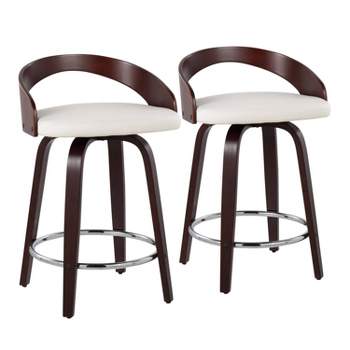 Set of 2 Grotto Upholstered Counter Height Barstools - Lumisource