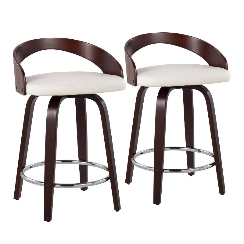 Set of 2 Grotto Upholstered Counter Height Barstools - Lumisource, 1 of 11